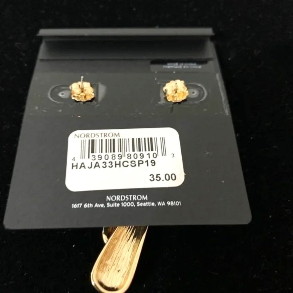 Drop Earrings Halogen Nordrstrom Gold Plate Batons 2 3/4" NWT NOC Perfect M567 - Picture 4 of 5